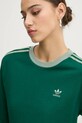 Bavlnené tričko s dlhým rukávom adidas Originals 3-Stripes zelená JC5775