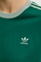 Bavlnené tričko s dlhým rukávom adidas Originals 3-Stripes JC5775 zelená