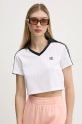 Μπλουζάκι adidas Originals V-NECK POLO λευκό JD2608