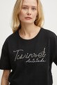 Хлопковая футболка Twinset чёрный 251AP2162