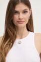 Twinset top din bumbac alb 251TP2550
