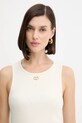 Twinset top bawełniany beżowy 251TP2550