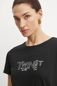 Хлопковая футболка Twinset чёрный 251TP2540