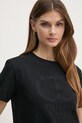 Twinset t-shirt bawełniany czarny 251TP2072