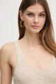 Топ з домішкою льону Twinset бежевий 251TP3370