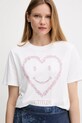 Twinset tricou din bumbac alb 251AX2120
