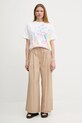 Twinset t-shirt bawełniany 251AQ2054 biały SS25