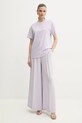Twinset tricou din bumbac 251TT2041 violet SS25