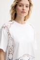 Βαμβακερό μπλουζάκι Twinset λευκό 251TT2340