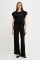 Twinset t-shirt bawełniany 251TT2370 czarny SS25