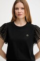 Twinset t-shirt bawełniany czarny 251TT2370