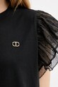 Twinset t-shirt bawełniany 251TT2370 czarny