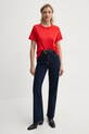 Bavlněné tričko Marc O'Polo 5000005467 červená SS25
