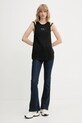 Топ з домішкою льону Armani Exchange XW000390.AF12899 чорний SS25
