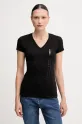 Bombažna kratka majica Armani Exchange Bombaž črna XW000529.AF10356