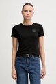Bavlněné tričko Armani Exchange hladký černá XW000831.AF10356.NOS