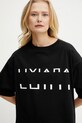 Bavlnené tričko Liviana Conti čierna L5SW75