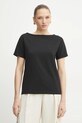 Liviana Conti t-shirt in cotone semplice nero F5SW69