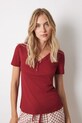 women'secret t-shirt piżamowy MIX AND MATCH LOVE ACTUALLY dzianina bordowy 3278435