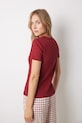 Odzież women'secret t-shirt piżamowy MIX AND MATCH LOVE ACTUALLY 3278435 bordowy