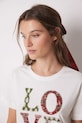 women'secret tricou din bumbac MIX AND MATCH LOVE ACTUALLY 3278422 bej SS25