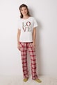 women'secret tricou din bumbac MIX AND MATCH LOVE ACTUALLY 3278422 bej