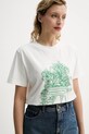 Βαμβακερό μπλουζάκι A.P.C. t-shirt magasin λευκό COGCK.M26449