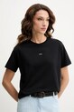 Bavlněné tričko A.P.C. t-shirt boxy micro logo GOTS černá COHBW.F26387