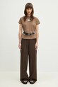 Pamučna majica MM6 Maison Margiela S52GC0326 smeđa