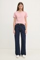 Bombažna kratka majica Pepe Jeans LORETTA PL505994 roza SS25