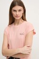 Βαμβακερό μπλουζάκι Pepe Jeans LORENA ροζ PL505998