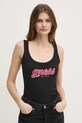 Guess top CHENILLE imprimeu negru W5RP03.KA0H1