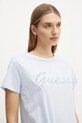 Guess tricou din bumbac albastru W5RI08.K9RM1