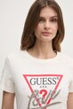 Хлопковая футболка Guess бежевый W5RI10.I3Z14