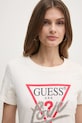 Guess tricou din bumbac bej W5RI10.I3Z14