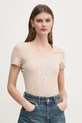 Футболка Guess с эластаном бежевый W5RI11.J1314