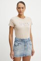 Μπλουζάκι Guess βαμβάκι μπεζ W5RI19.I3Z14