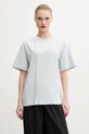 Bavlněné tričko MM6 Maison Margiela potisk tyrkysová S52GC0328