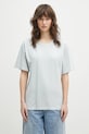 Bavlnené tričko MM6 Maison Margiela relaxed tyrkysová S52GC0328