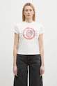 MM6 Maison Margiela t-shirt bawełniany nadruk biały S62GD0196