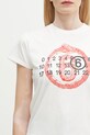 Βαμβακερό μπλουζάκι MM6 Maison Margiela λευκό S62GD0196