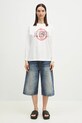 MM6 Maison Margiela longsleeve din bumbac S62GD0197 alb