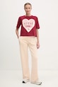 Guess tricou din bumbac MONICA V5RI01.I3Z14 burgundia SS25