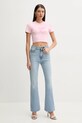 Bombažna kratka majica Fiorucci Cupid Print Cropped T-Shirt W02SPTSH094CJ03PN02 roza SS25