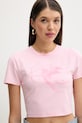 Bavlněné tričko Fiorucci Cupid Print Cropped T-Shirt růžová W02SPTSH094CJ03PN02