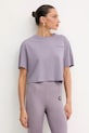 PLEIN SPORT t-shirt z elastanem fioletowy SAEC.WTK3560.STE001N