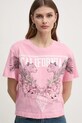 Одежда Хлопковая футболка Guess W5RI13.K6XN4 розовый