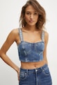 Džínsový top Guess KETY W5RH03.D5ACC modrá