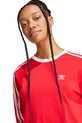 Bavlnené tričko s dlhým rukávom adidas Originals Adicolor 3-Stripe Regular Longsleeve JC5777 červená SS25