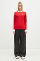 Хлопковый лонгслив adidas Originals Adicolor 3-Stripe Regular Longsleeve красный JC5777